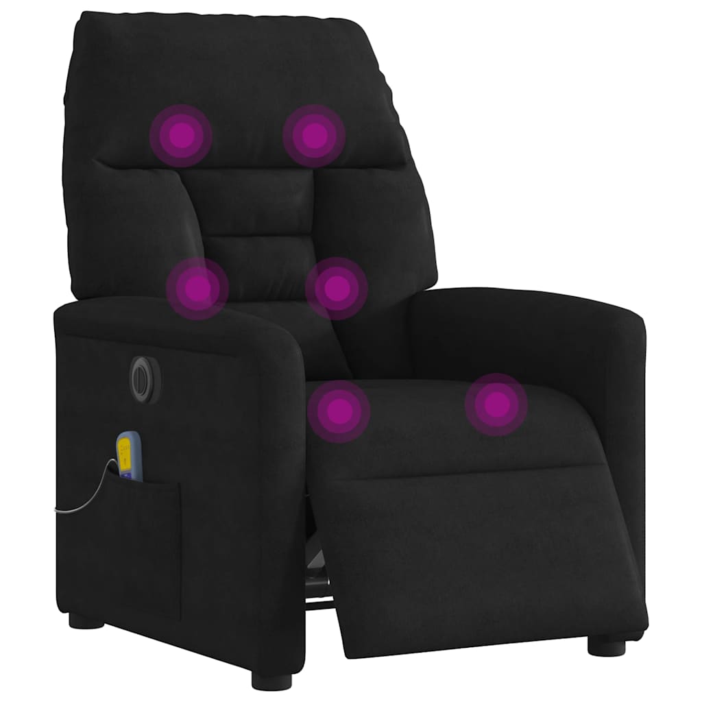 vidaXL Massagesessel Elektrisch Schwarz Mikrofasergewebe