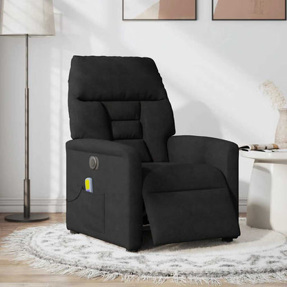 vidaXL Massagesessel Elektrisch Schwarz Mikrofasergewebe