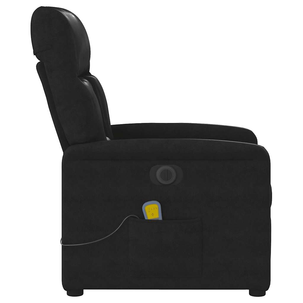 vidaXL Massagesessel Elektrisch Schwarz Mikrofasergewebe