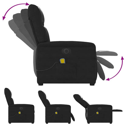 vidaXL Massagesessel Elektrisch Schwarz Mikrofasergewebe