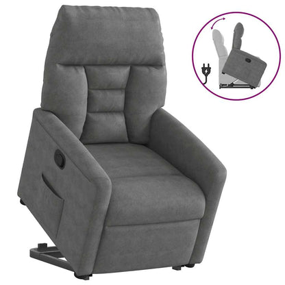 vidaXL Relaxsessel mit Aufstehhilfe Dunkelgrau Mikrofasergewebe