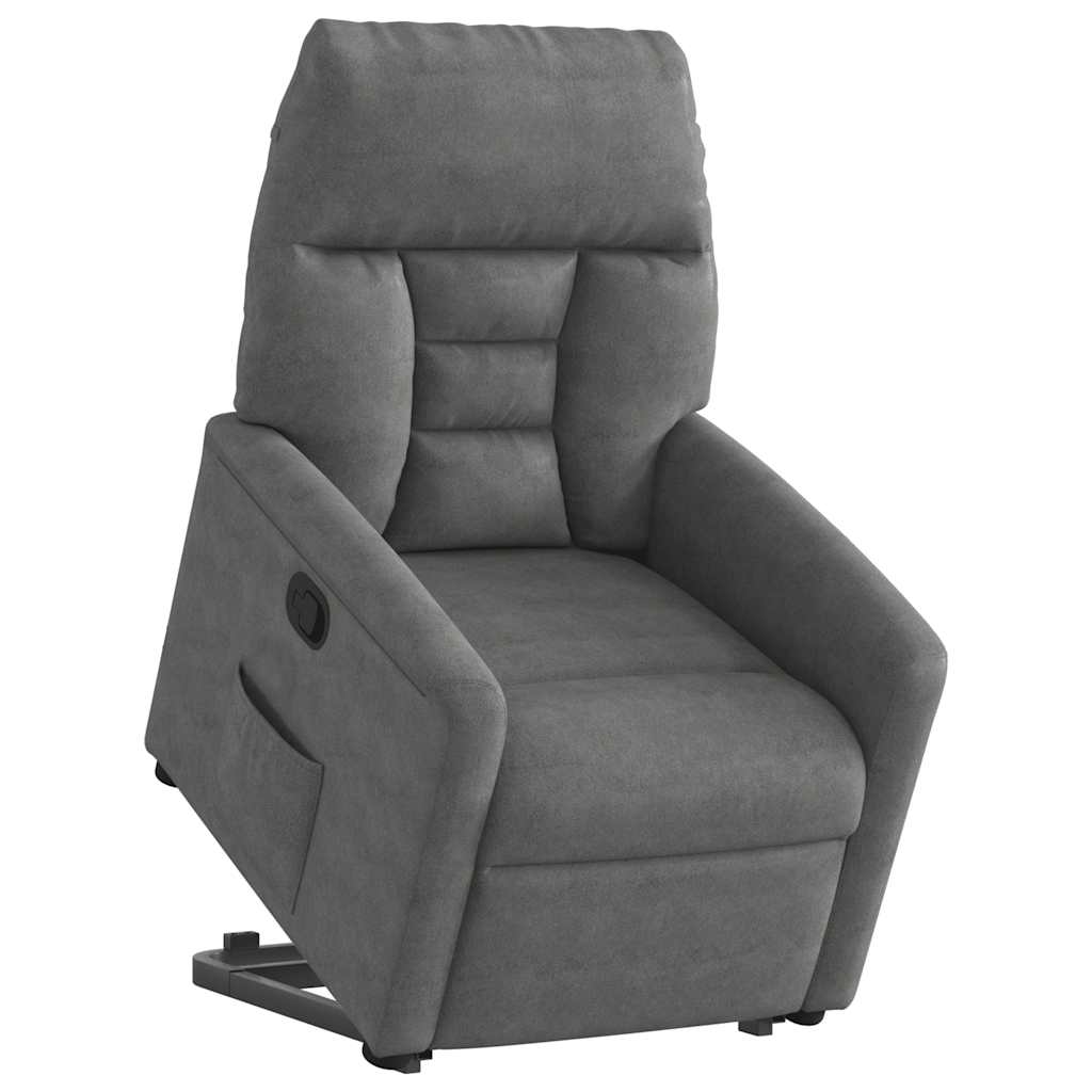vidaXL Relaxsessel mit Aufstehhilfe Dunkelgrau Mikrofasergewebe