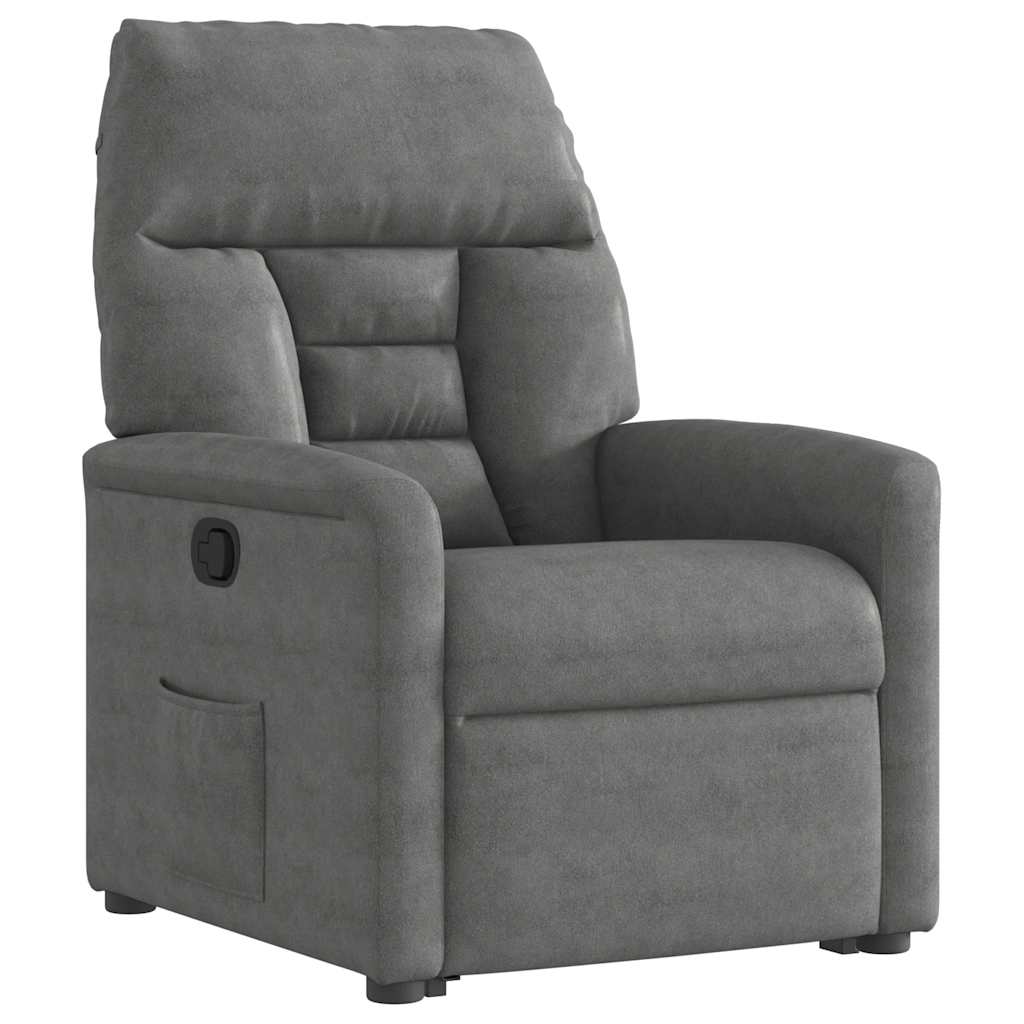 vidaXL Relaxsessel mit Aufstehhilfe Dunkelgrau Mikrofasergewebe
