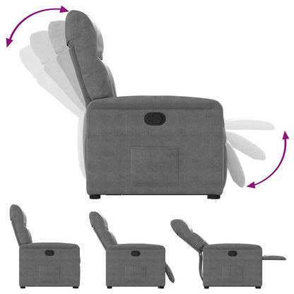 vidaXL Relaxsessel mit Aufstehhilfe Dunkelgrau Mikrofasergewebe