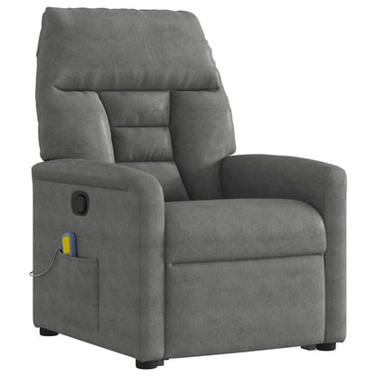 vidaXL Fauteuil de massage releveur gris foncé en tissu microfibre