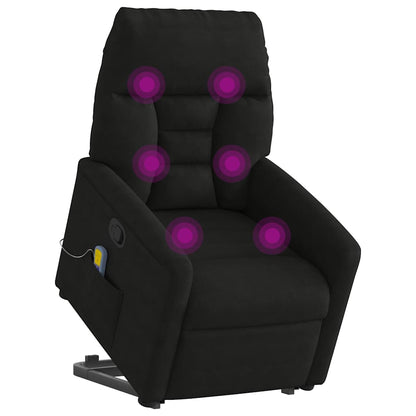 vidaXL Massagesessel mit Aufstehhilfe Schwarz Mikrofasergewebe