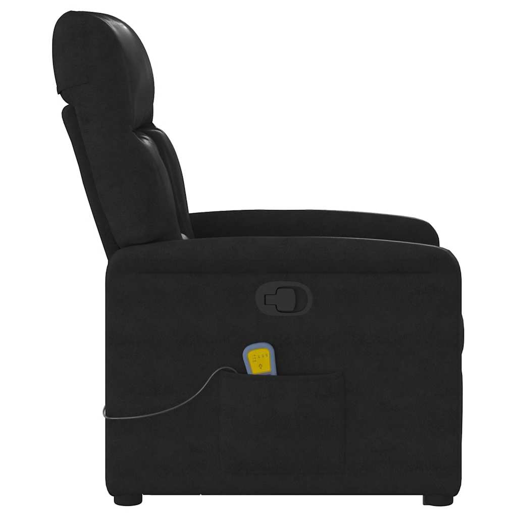 vidaXL Massagesessel mit Aufstehhilfe Schwarz Mikrofasergewebe