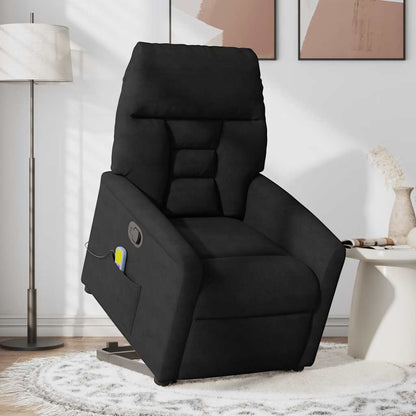 vidaXL Massagesessel mit Aufstehhilfe Schwarz Mikrofasergewebe