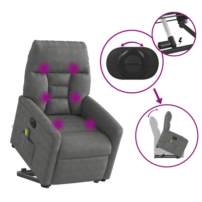 vidaXL Massagesessel Aufstehhilfe Elektrisch Dunkelgrau