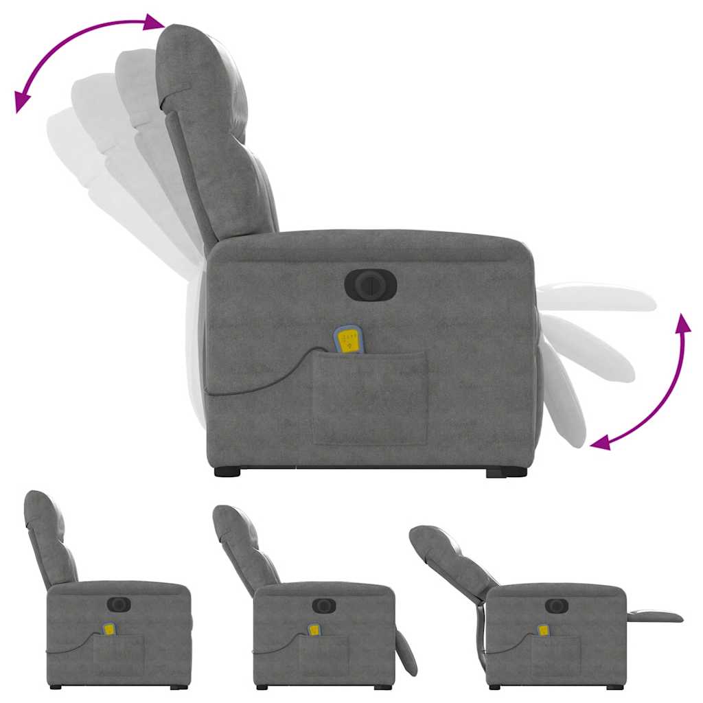 vidaXL Massagesessel Aufstehhilfe Elektrisch Dunkelgrau