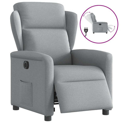 vidaXL Fauteuil relax électrique Gris clair Tissu