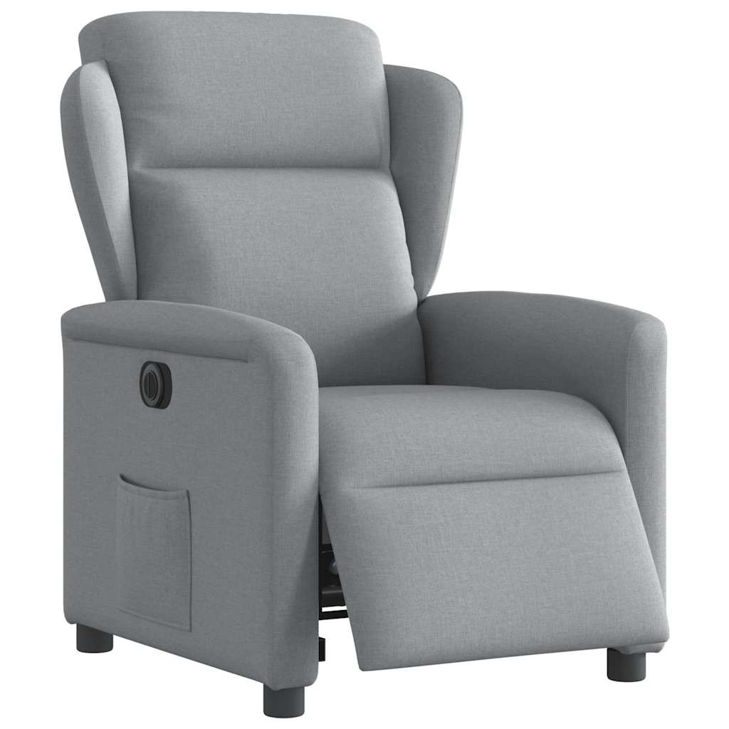 vidaXL Fauteuil relax électrique Gris clair Tissu