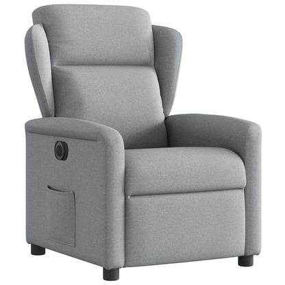 vidaXL Fauteuil relax électrique Gris clair Tissu