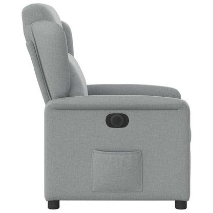 vidaXL Fauteuil relax électrique Gris clair Tissu