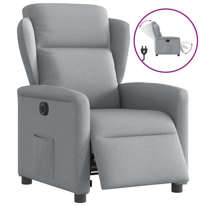 vidaXL Fauteuil relax électrique Gris clair Tissu