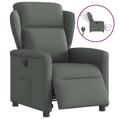 vidaXL Fauteuil relax électrique en tissu gris foncé