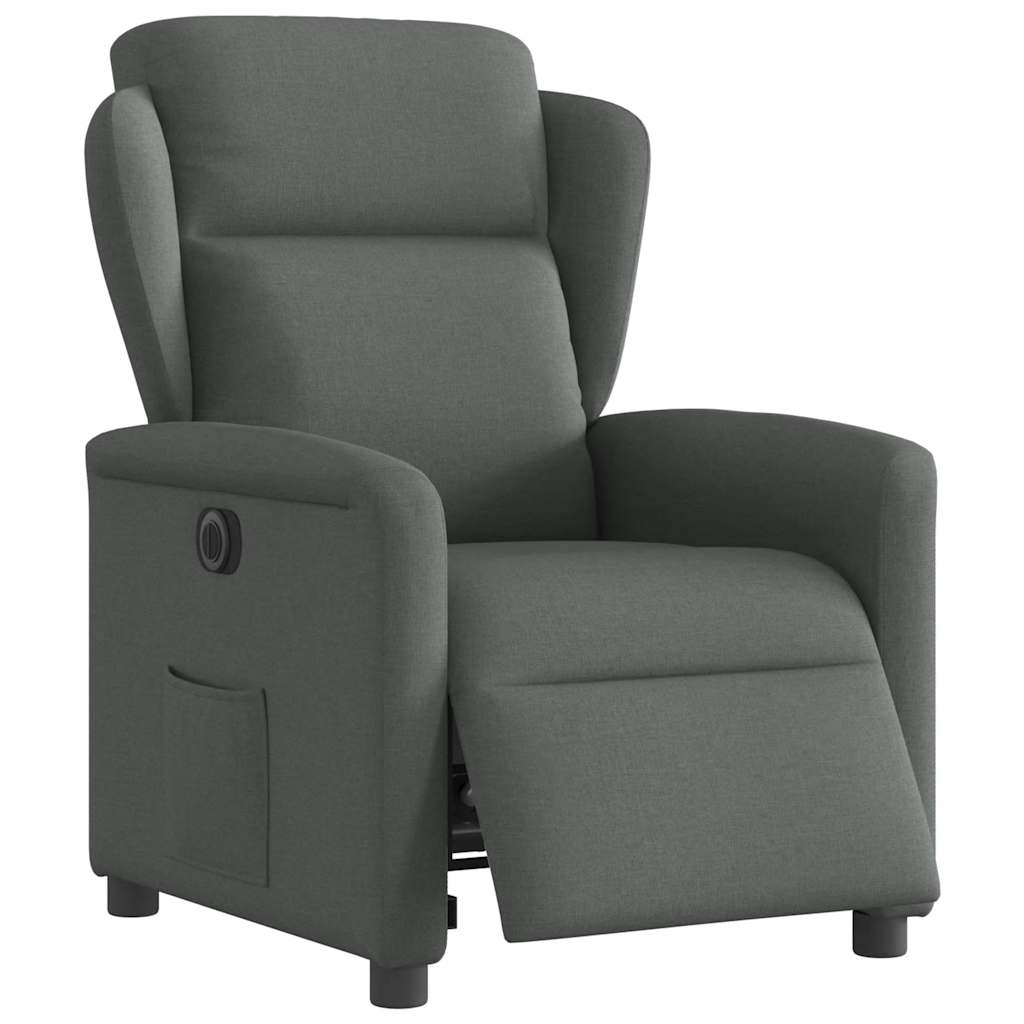 vidaXL Fauteuil relax électrique en tissu gris foncé