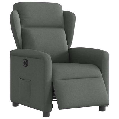 vidaXL Fauteuil relax électrique en tissu gris foncé