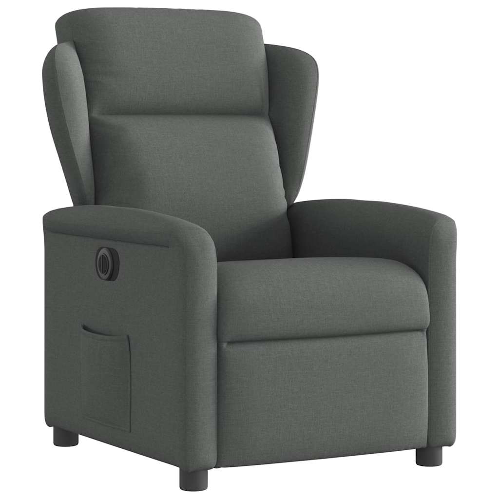 vidaXL Fauteuil relax électrique en tissu gris foncé