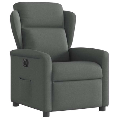 vidaXL Fauteuil relax électrique en tissu gris foncé