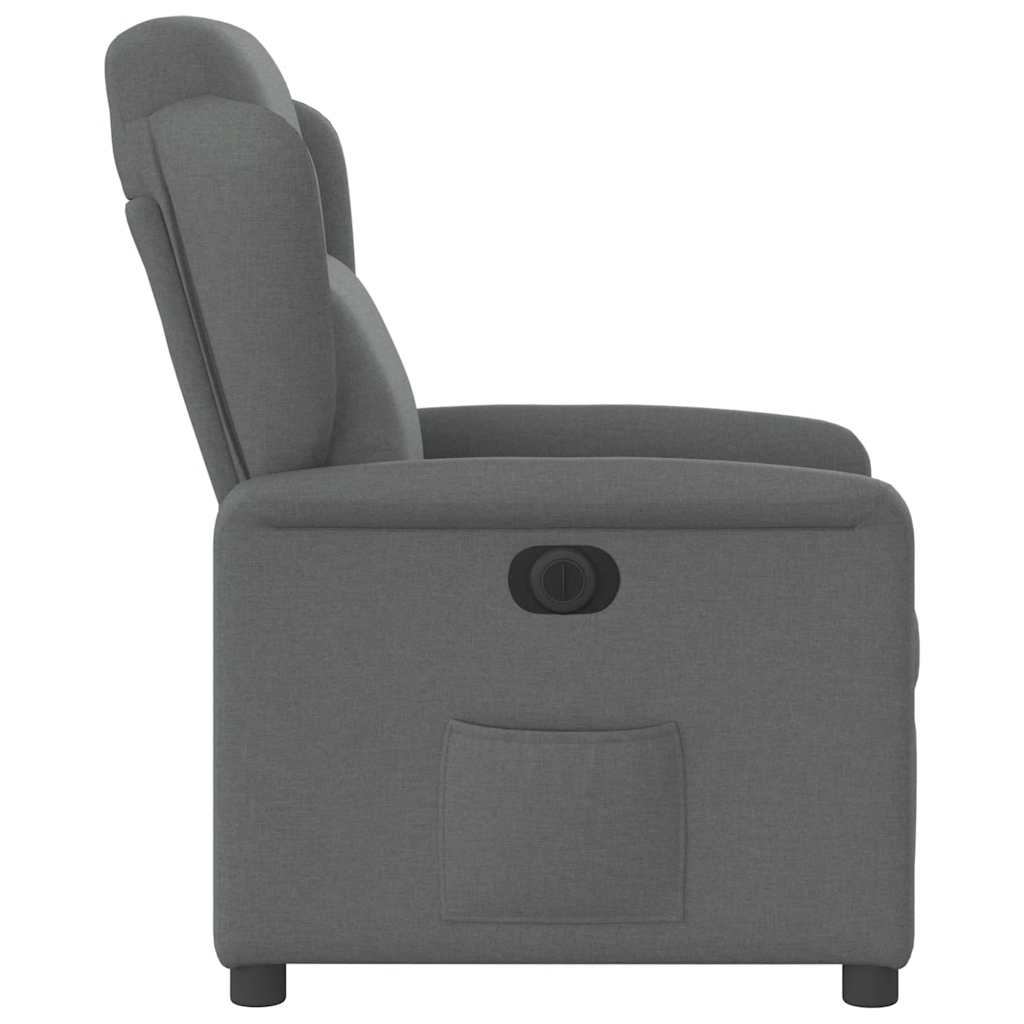 vidaXL Fauteuil relax électrique en tissu gris foncé