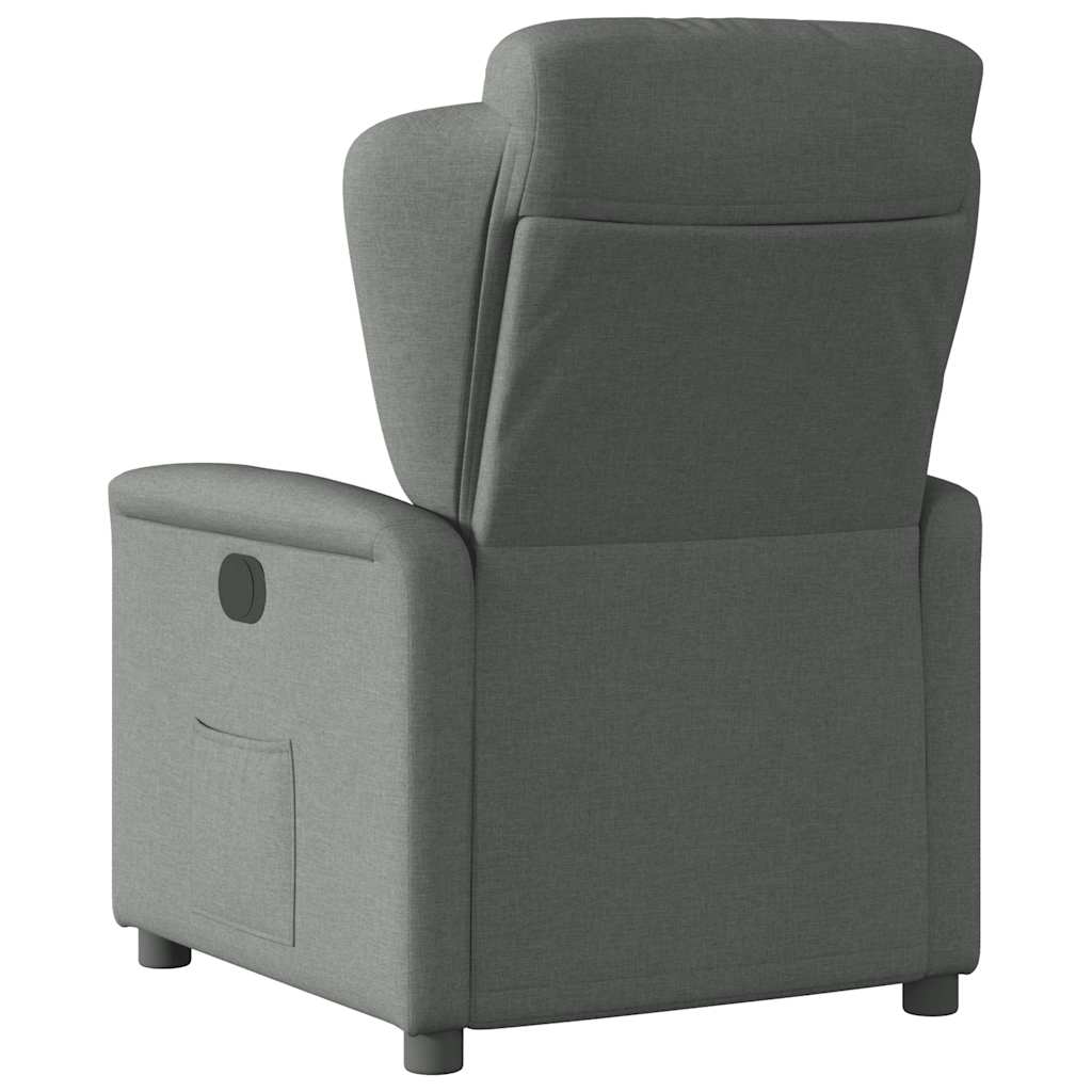 vidaXL Fauteuil relax électrique en tissu gris foncé