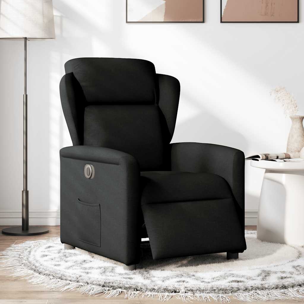 vidaXL Fauteuil relax électrique noir en tissu