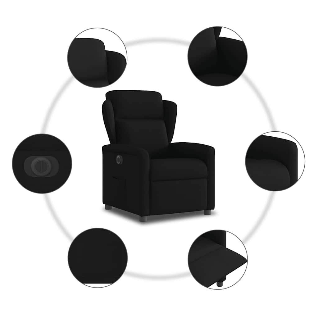 vidaXL Fauteuil relax électrique noir en tissu