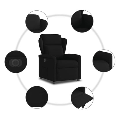 vidaXL Fauteuil relax électrique noir en tissu