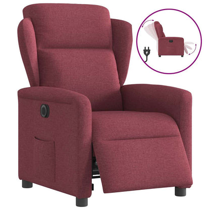 vidaXL Fauteuil relax électrique tissu rouge bordeaux