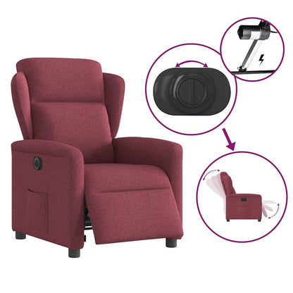 vidaXL Fauteuil relax électrique tissu rouge bordeaux