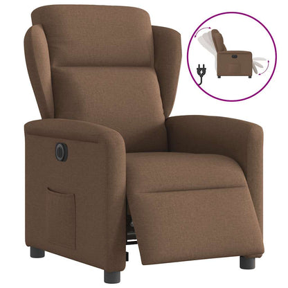 vidaXL Fauteuil de Relaxation Électrique Marron Tissu