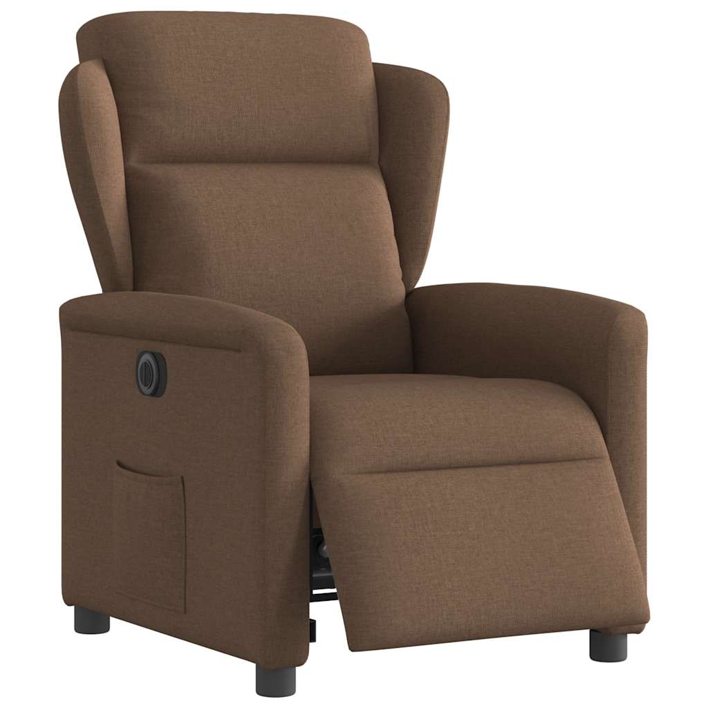 vidaXL Fauteuil de Relaxation Électrique Marron Tissu