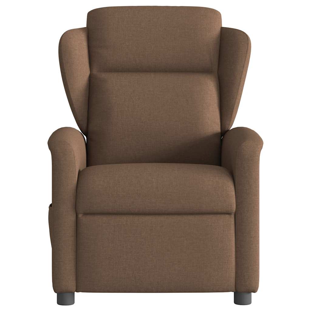 vidaXL Fauteuil de Relaxation Électrique Marron Tissu