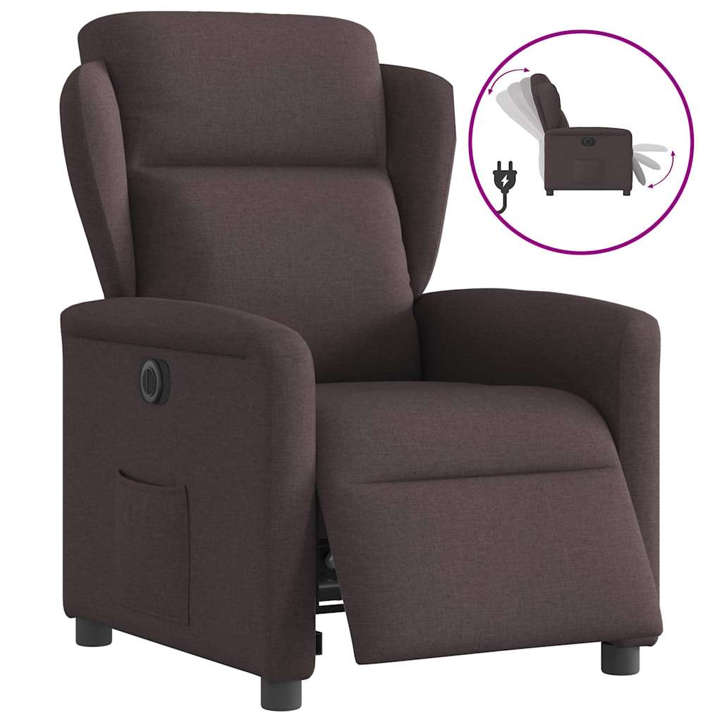 vidaXL Relaxsessel Elektrisch Dunkelbraun Stoff