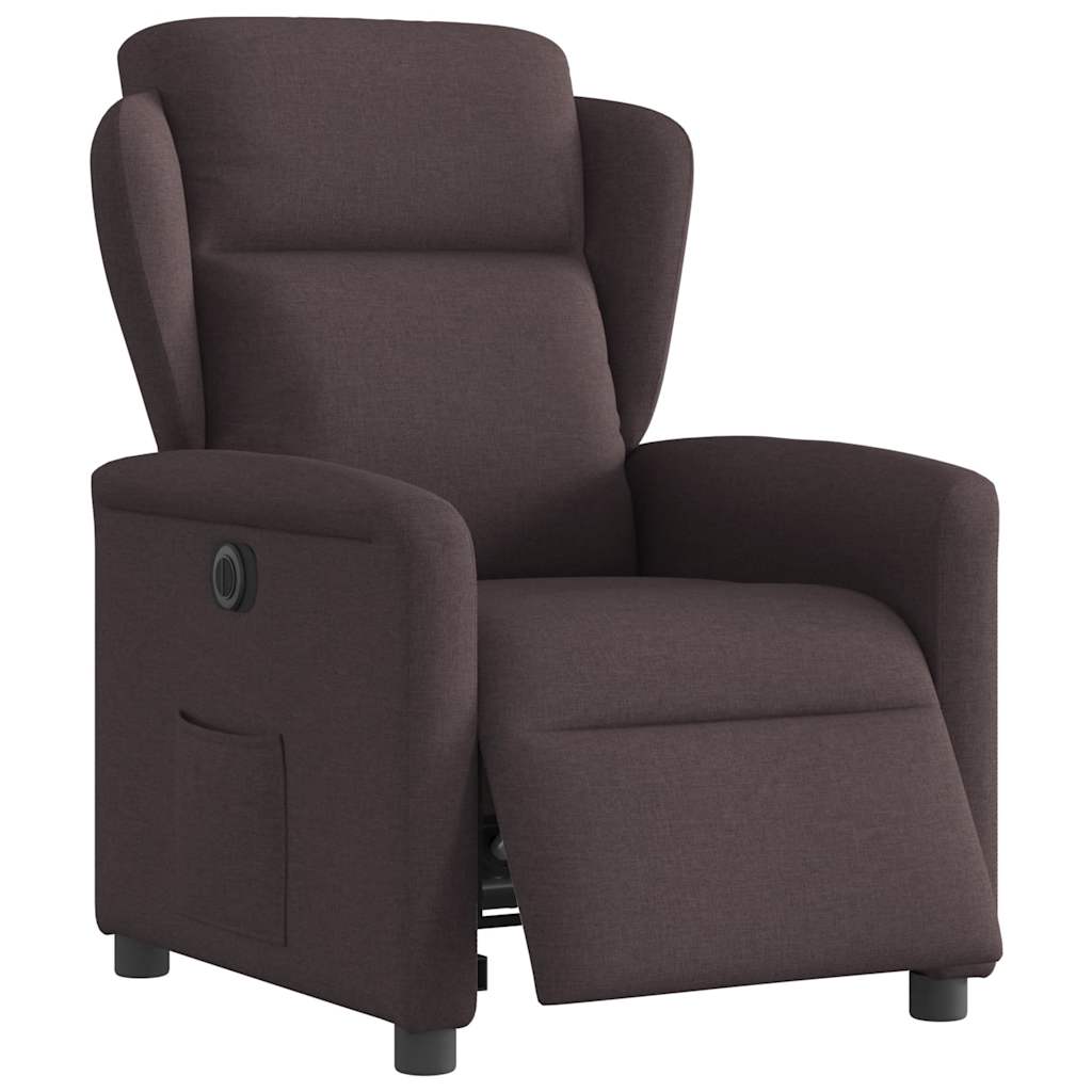 vidaXL Relaxsessel Elektrisch Dunkelbraun Stoff