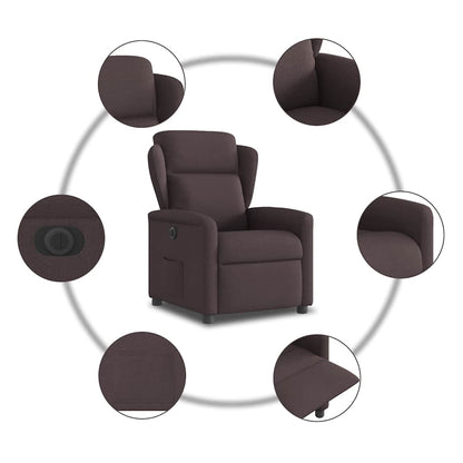 vidaXL Relaxsessel Elektrisch Dunkelbraun Stoff