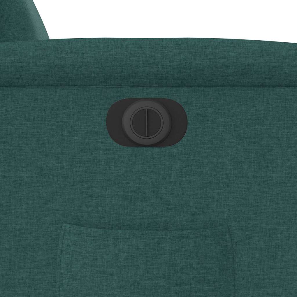 vidaXL Fauteuil relax électrique Vert foncé Tissu