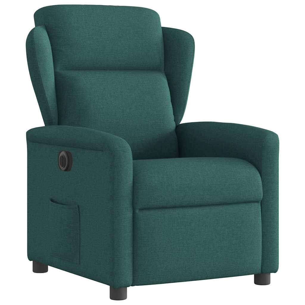 vidaXL Fauteuil relax électrique Vert foncé Tissu