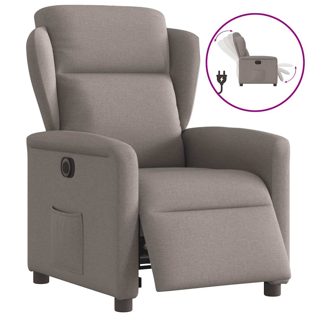 vidaXL Fauteuil relax électrique tissu taupe