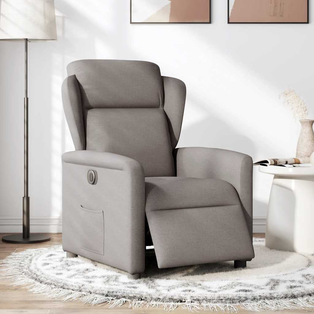 vidaXL Fauteuil relax électrique tissu taupe