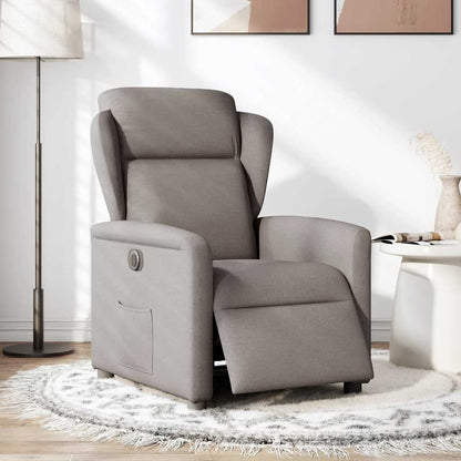 vidaXL Fauteuil relax électrique tissu taupe