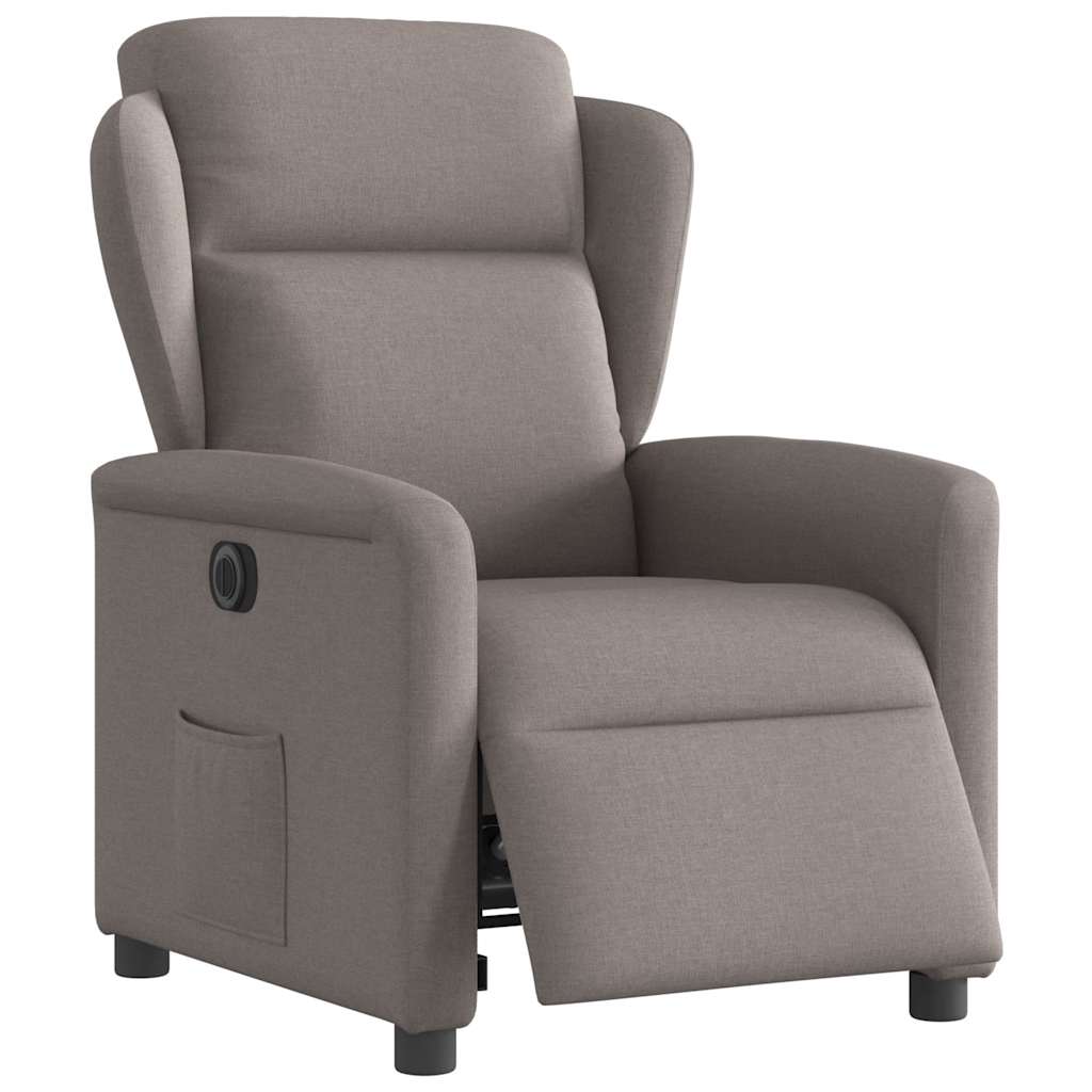 vidaXL Fauteuil relax électrique tissu taupe