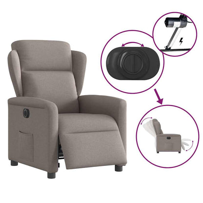 vidaXL Fauteuil relax électrique tissu taupe
