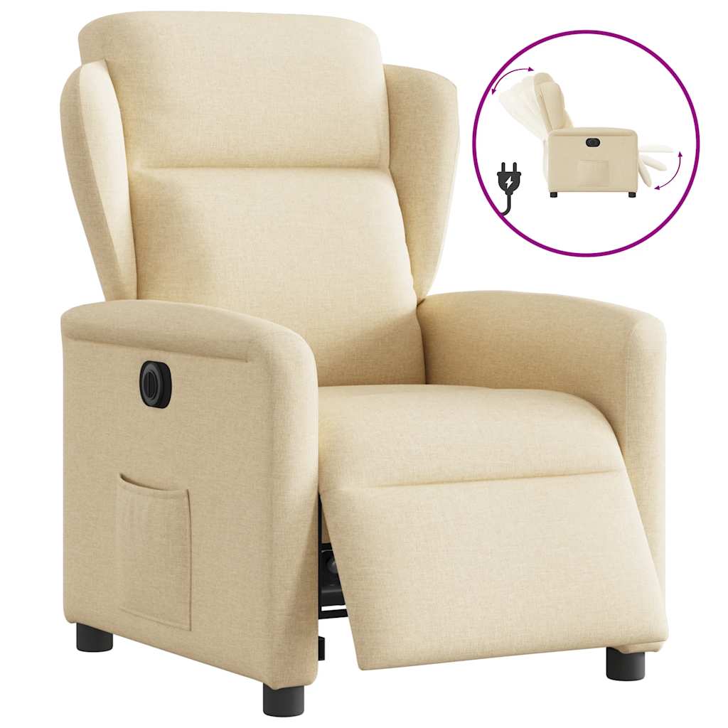 vidaXL Fauteuil de relaxation électrique crème tissu