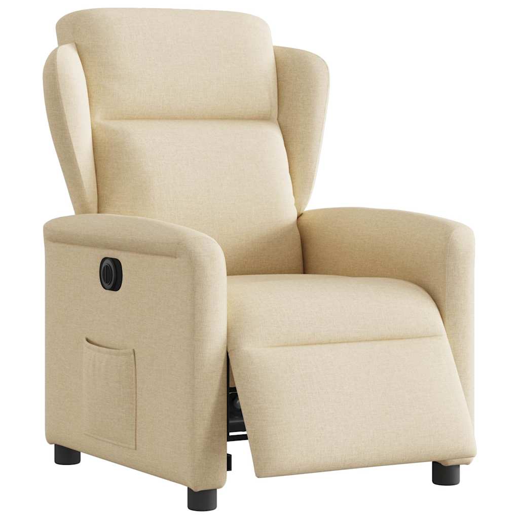 vidaXL Fauteuil de relaxation électrique crème tissu