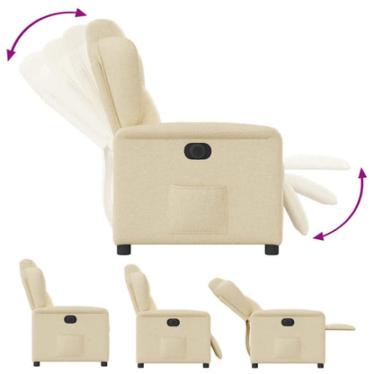 vidaXL Fauteuil de relaxation électrique crème tissu