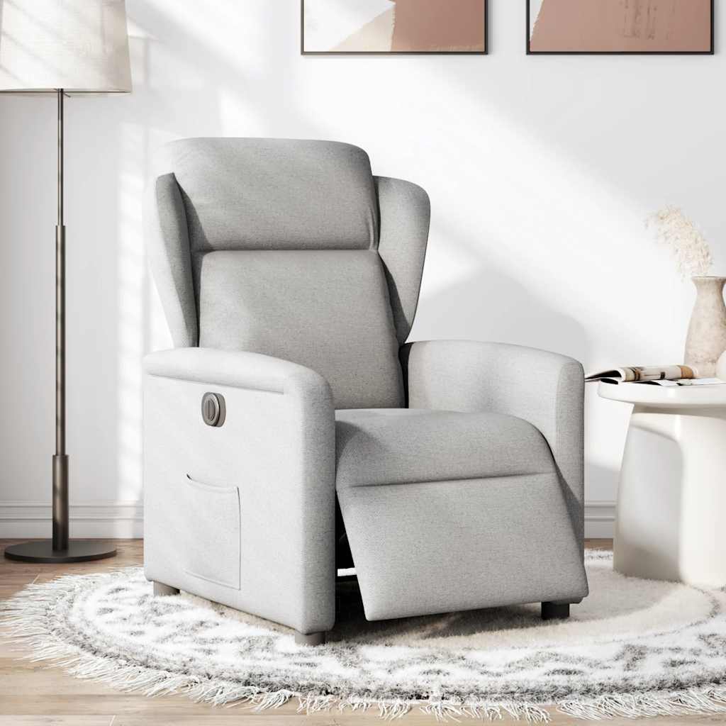 vidaXL Relaxsessel Elektrisch Wolkengrau Stoff