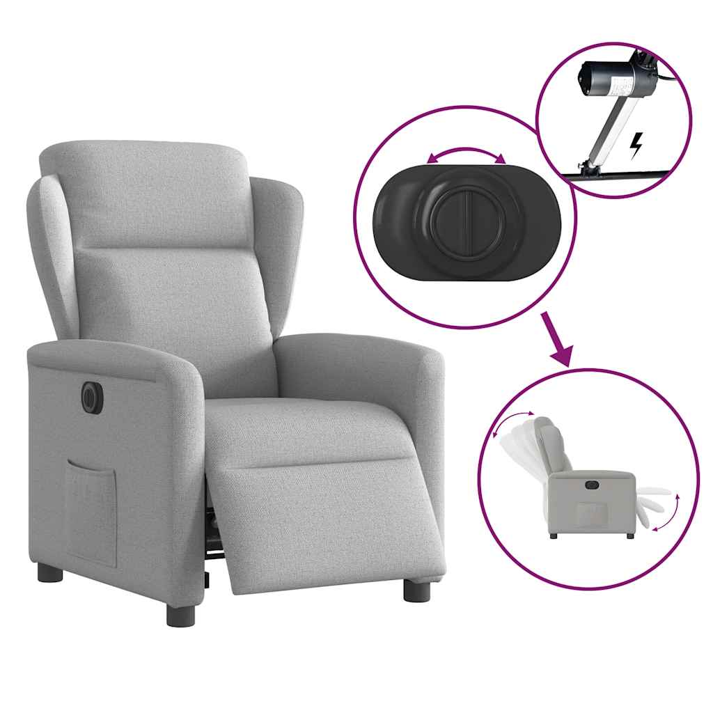 vidaXL Relaxsessel Elektrisch Wolkengrau Stoff