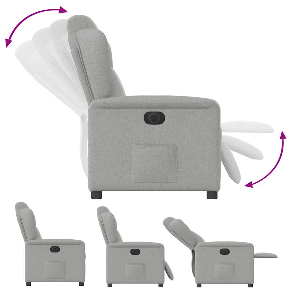 vidaXL Relaxsessel Elektrisch Wolkengrau Stoff